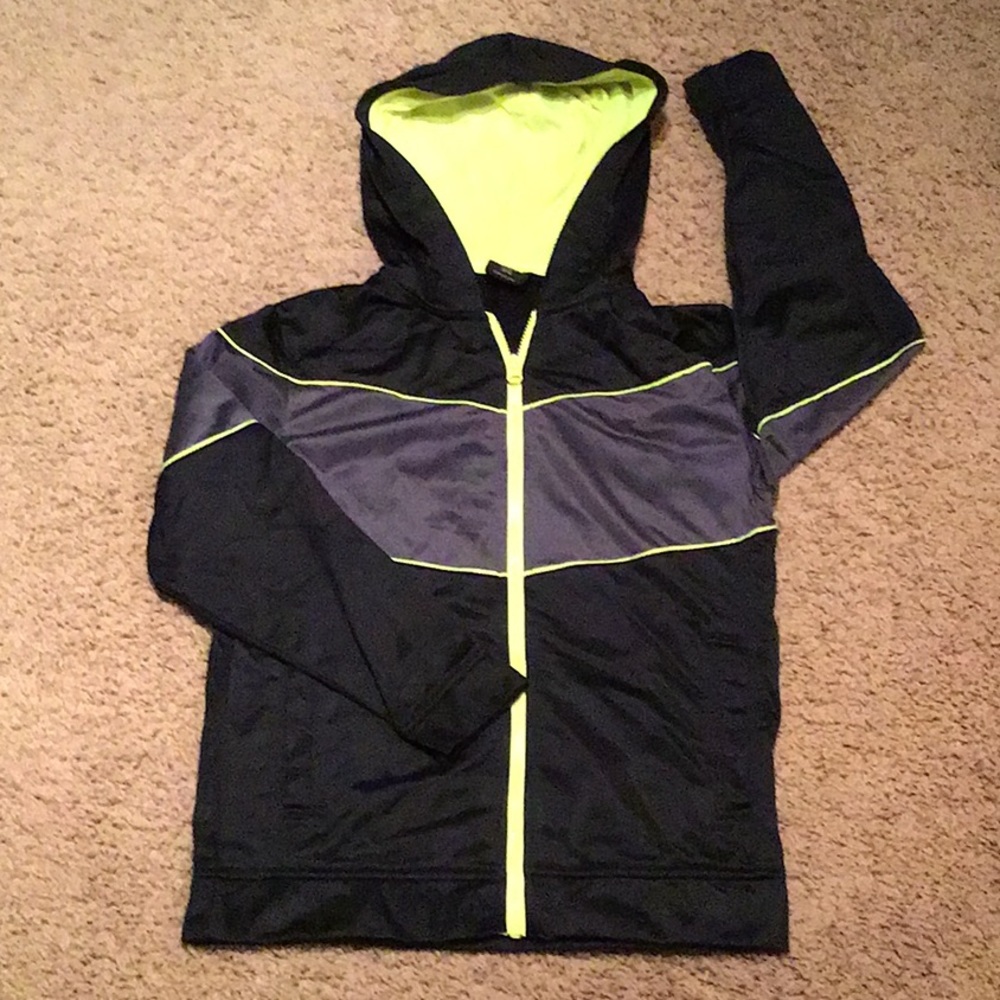 Full zip hoodie nylon outside with light fleece inside